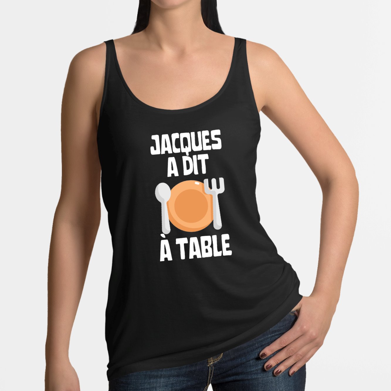 Débardeur Femme Jacques a dit à table Noir