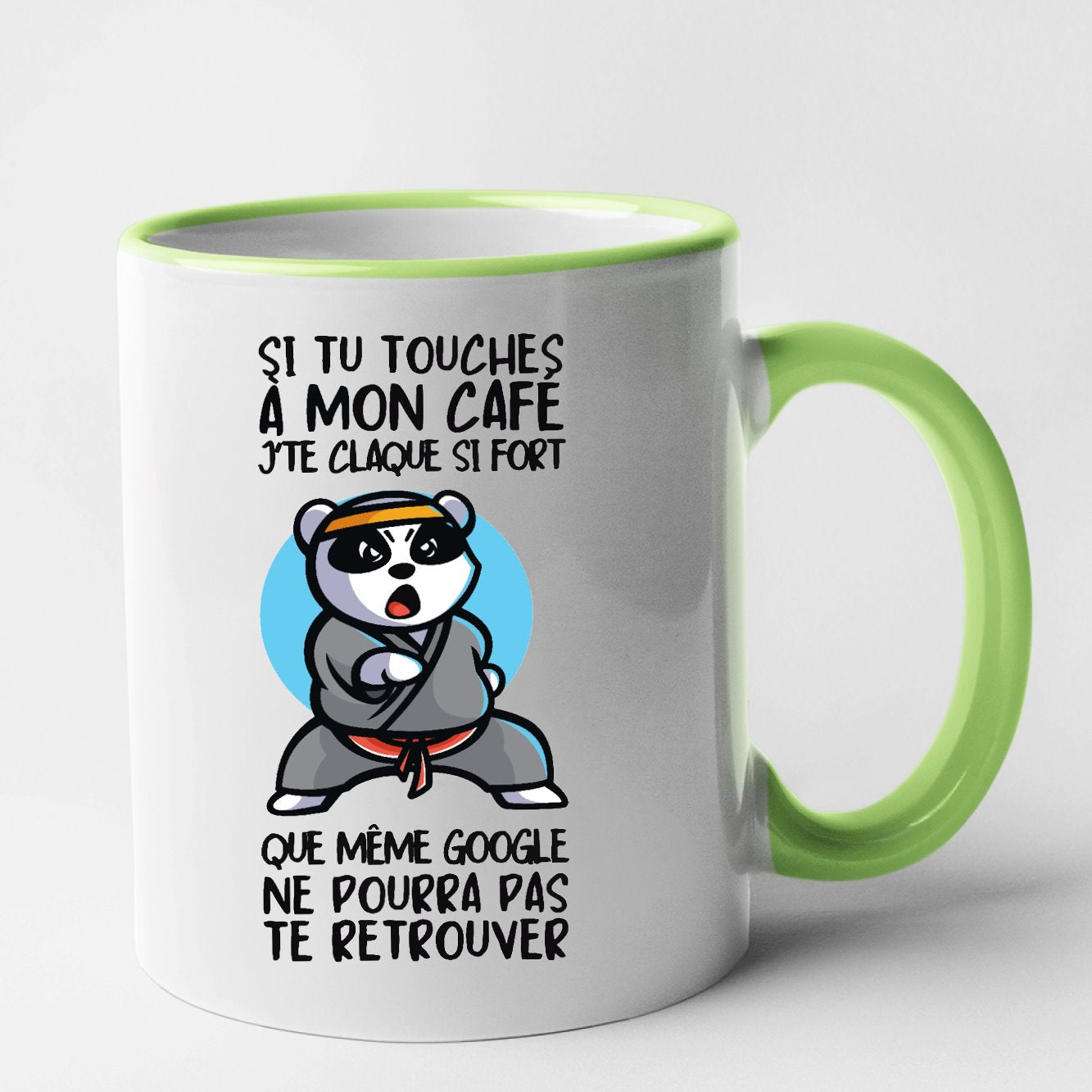 Mug Si tu touches à mon café je te claque Vert