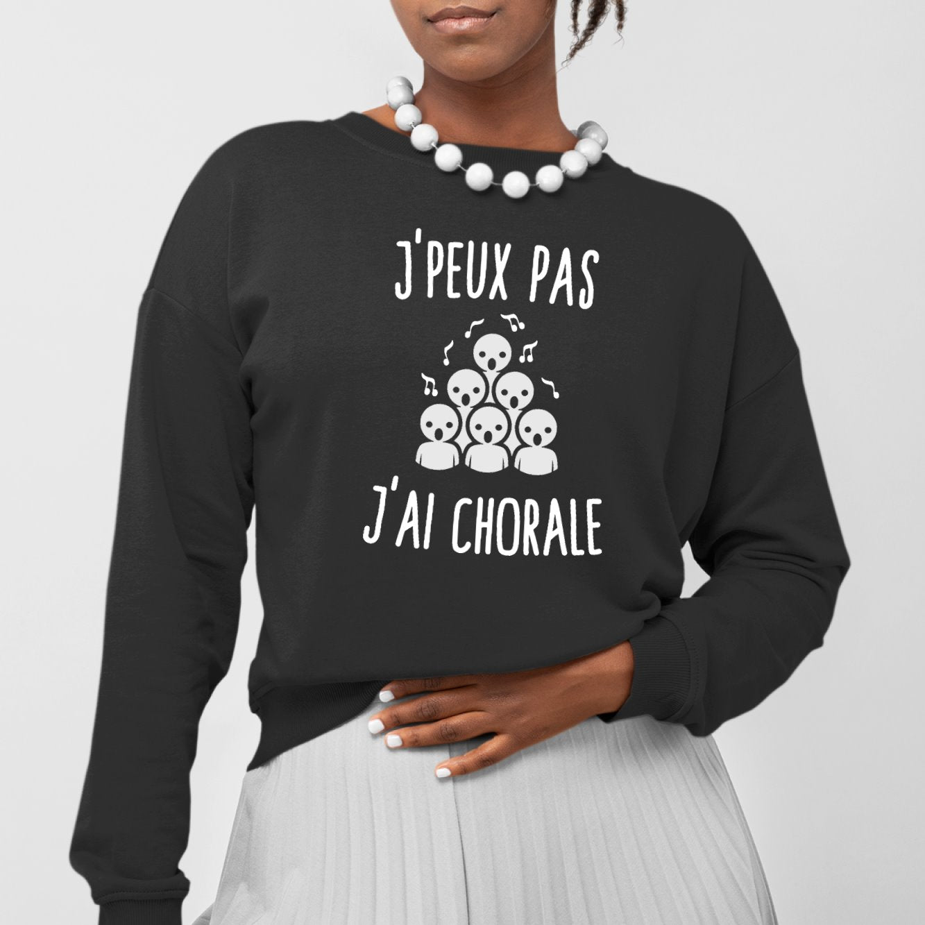 Sweat Adulte J'peux pas j'ai chorale Noir