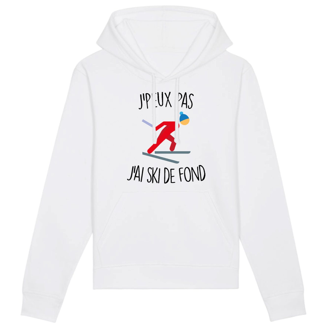 Sweat Capuche Adulte J'peux pas j'ai ski de fond