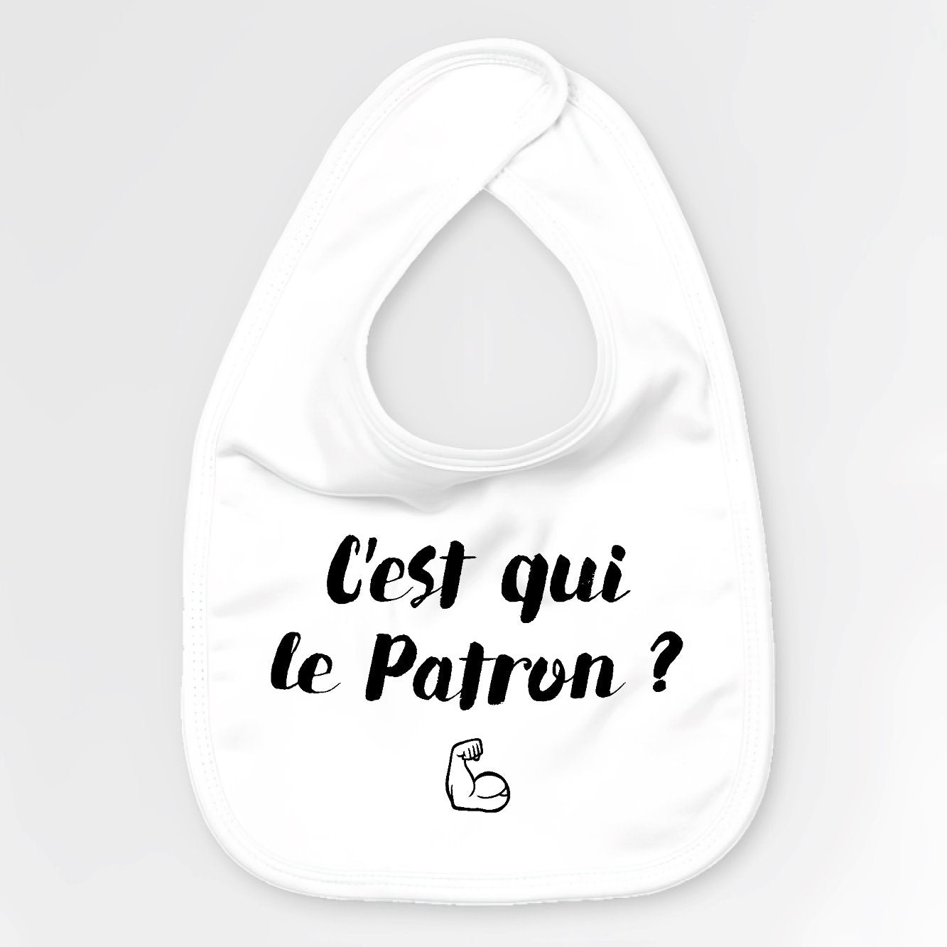 Bavoir Bébé C'est qui le patron Blanc