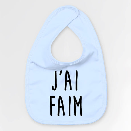 Bavoir Bébé J'ai faim Bleu