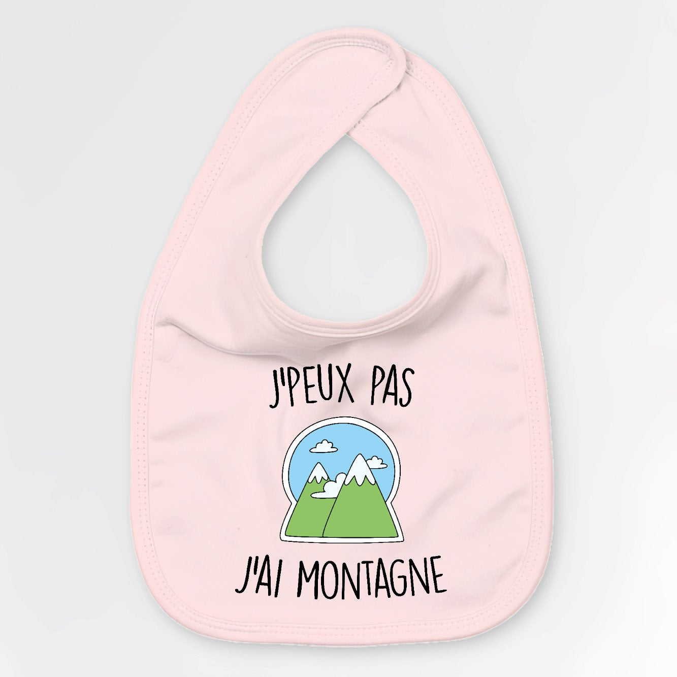 Bavoir Bébé J'peux pas j'ai montagne Rose