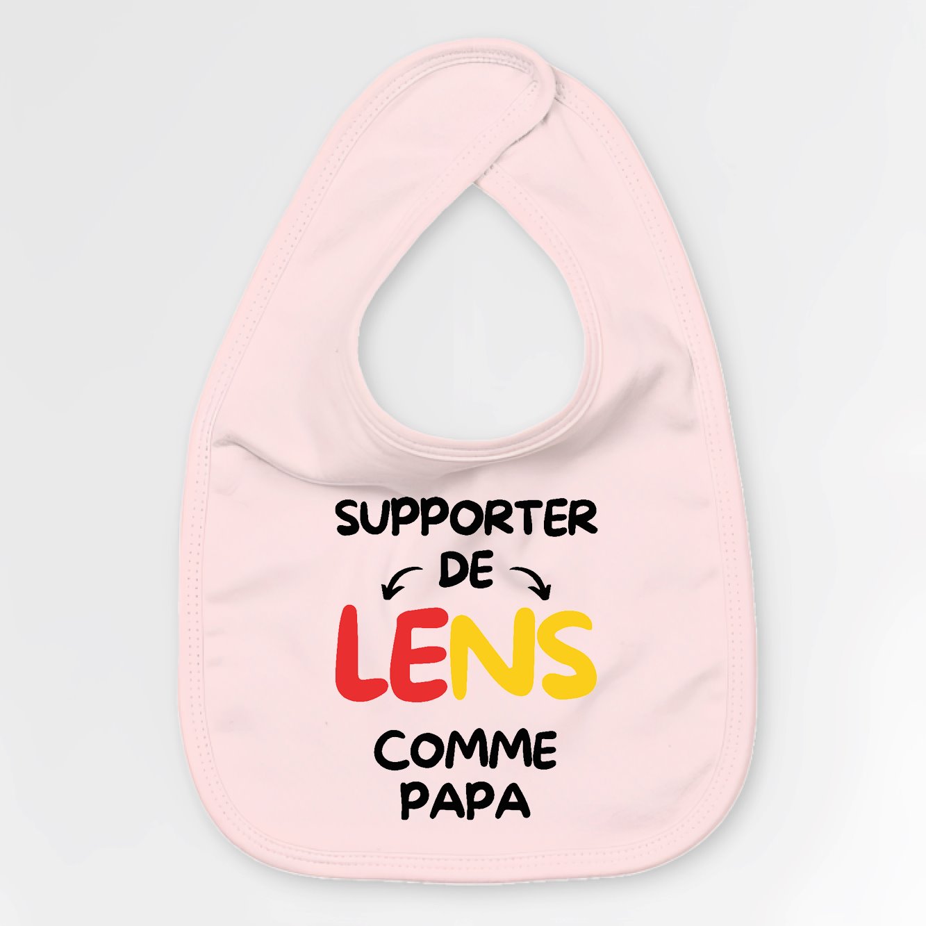 Bavoir Bébé Supporter de Lens comme papa Rose