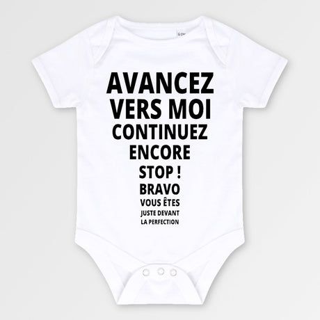 Body Bébé Avancez vers la perfection Blanc