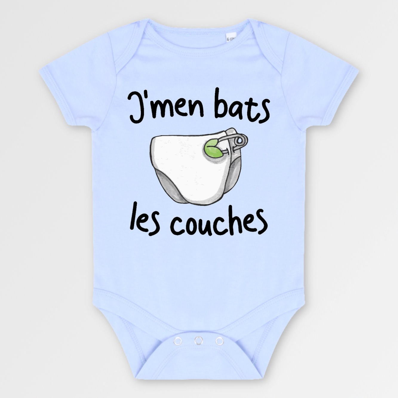 Body Bébé J'm'en bats les couches Bleu