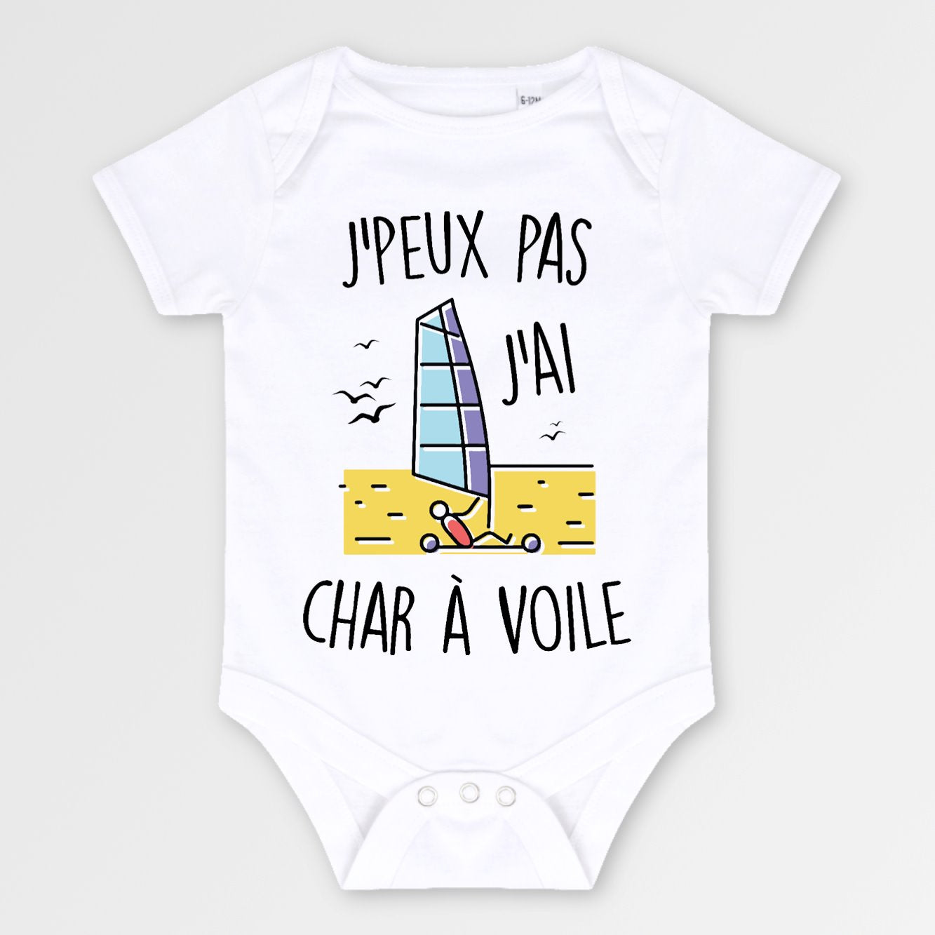 Body Bébé J'peux pas j'ai char à voile Blanc