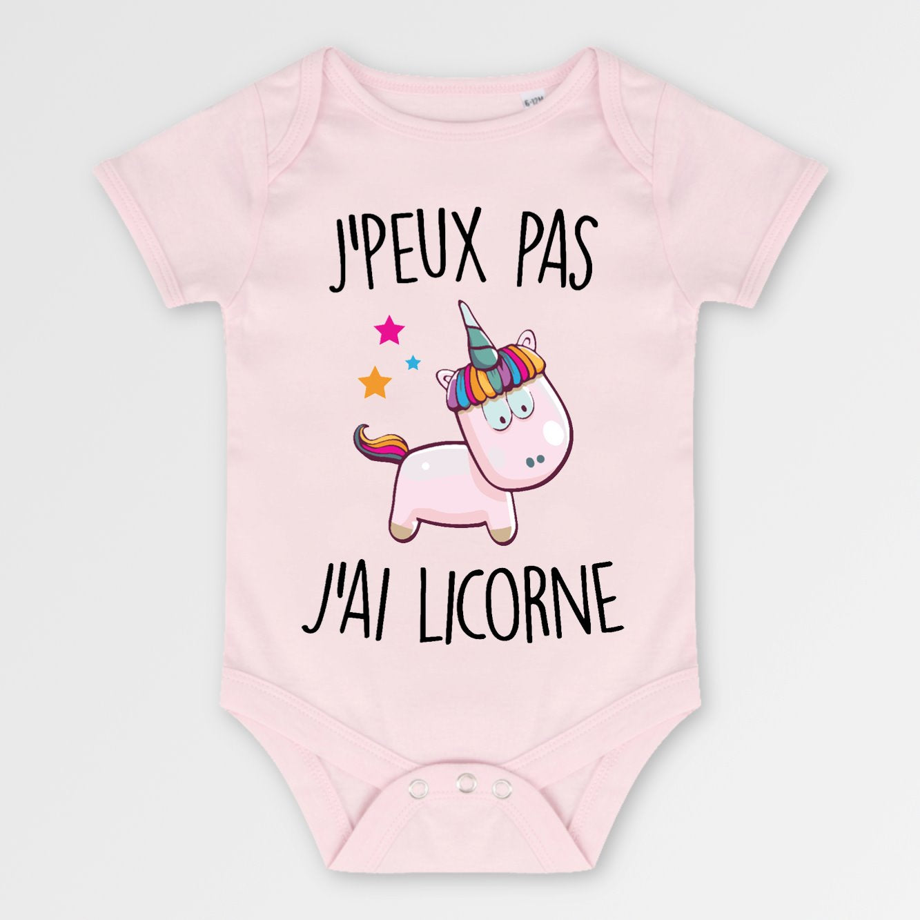 Body Bébé J'peux pas j'ai licorne Rose