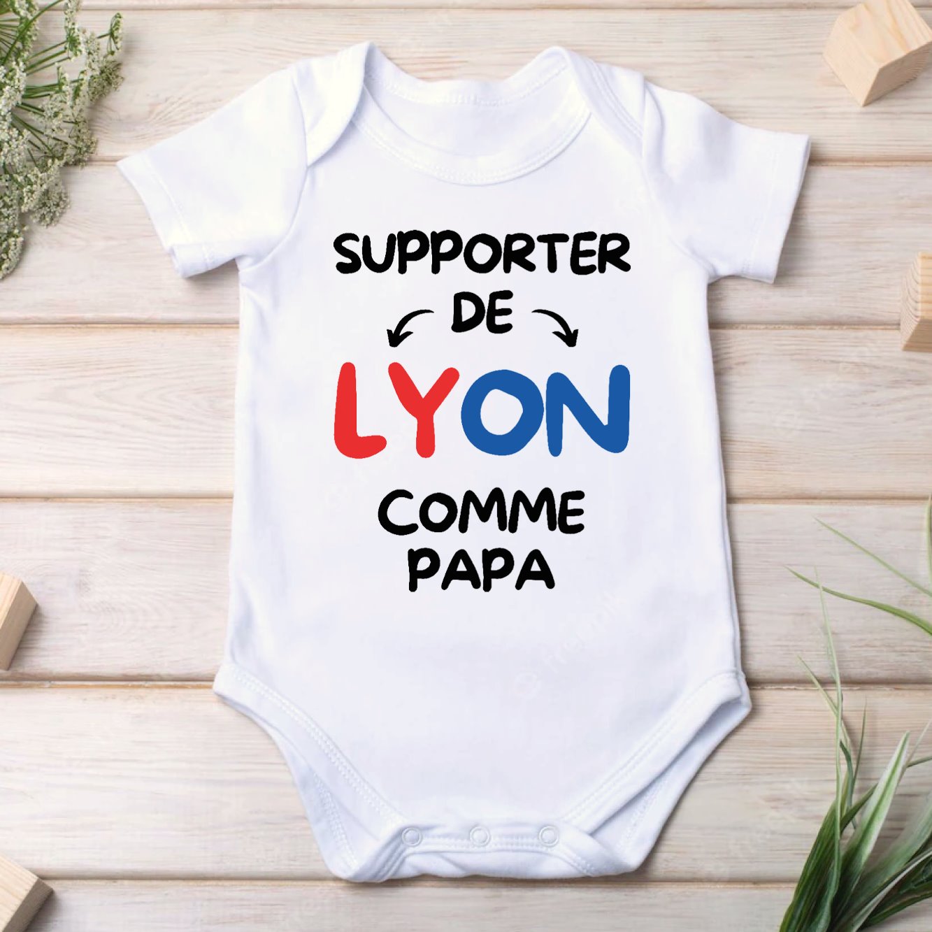 Body B b Supporter de Lyon comme papa Id e cadeau original