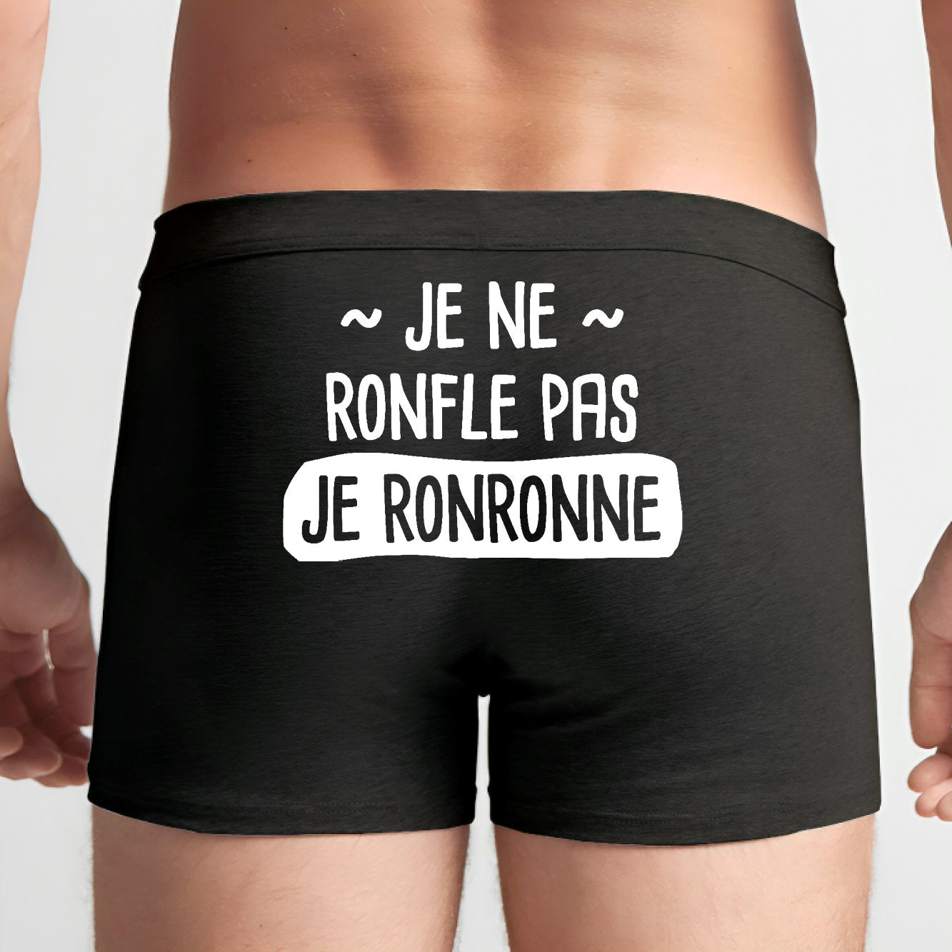 Boxer Homme Je ne ronfle pas je ronronne Noir