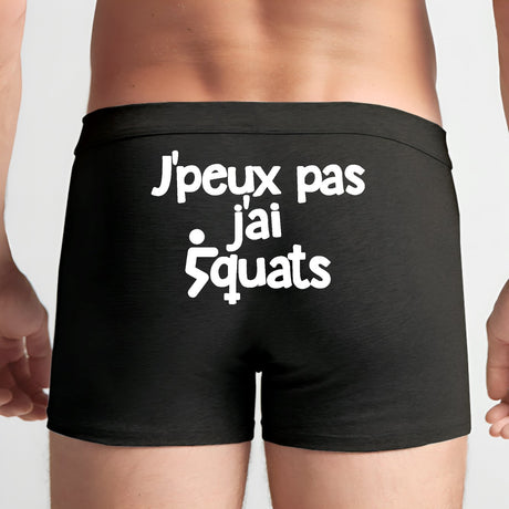 Boxer Homme J'peux pas j'ai squats Noir