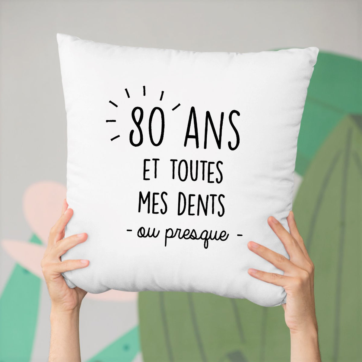 Coussin Anniversaire 80 ans Idée cadeau original