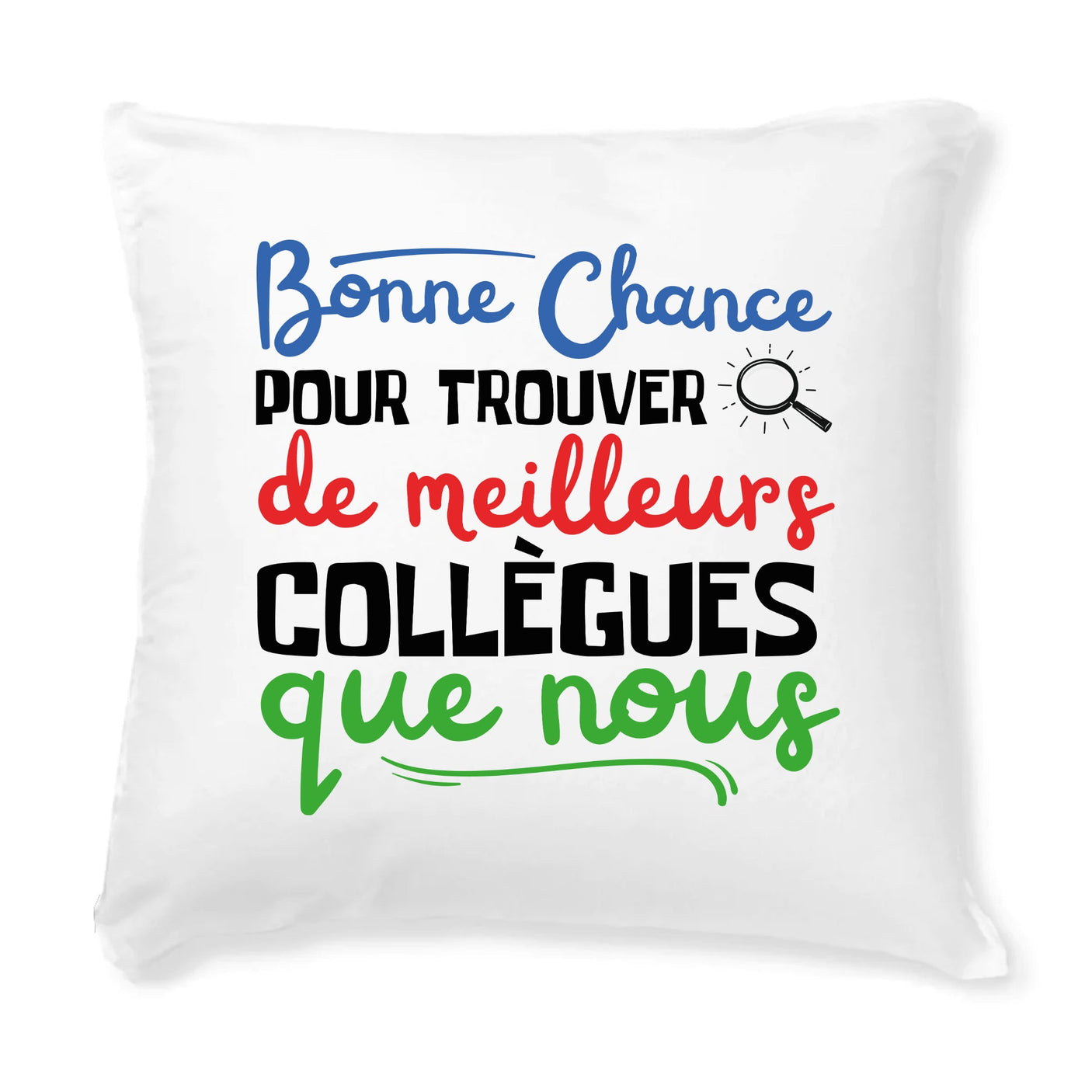 Coussin Bonne chance pour trouver de meilleurs collègues