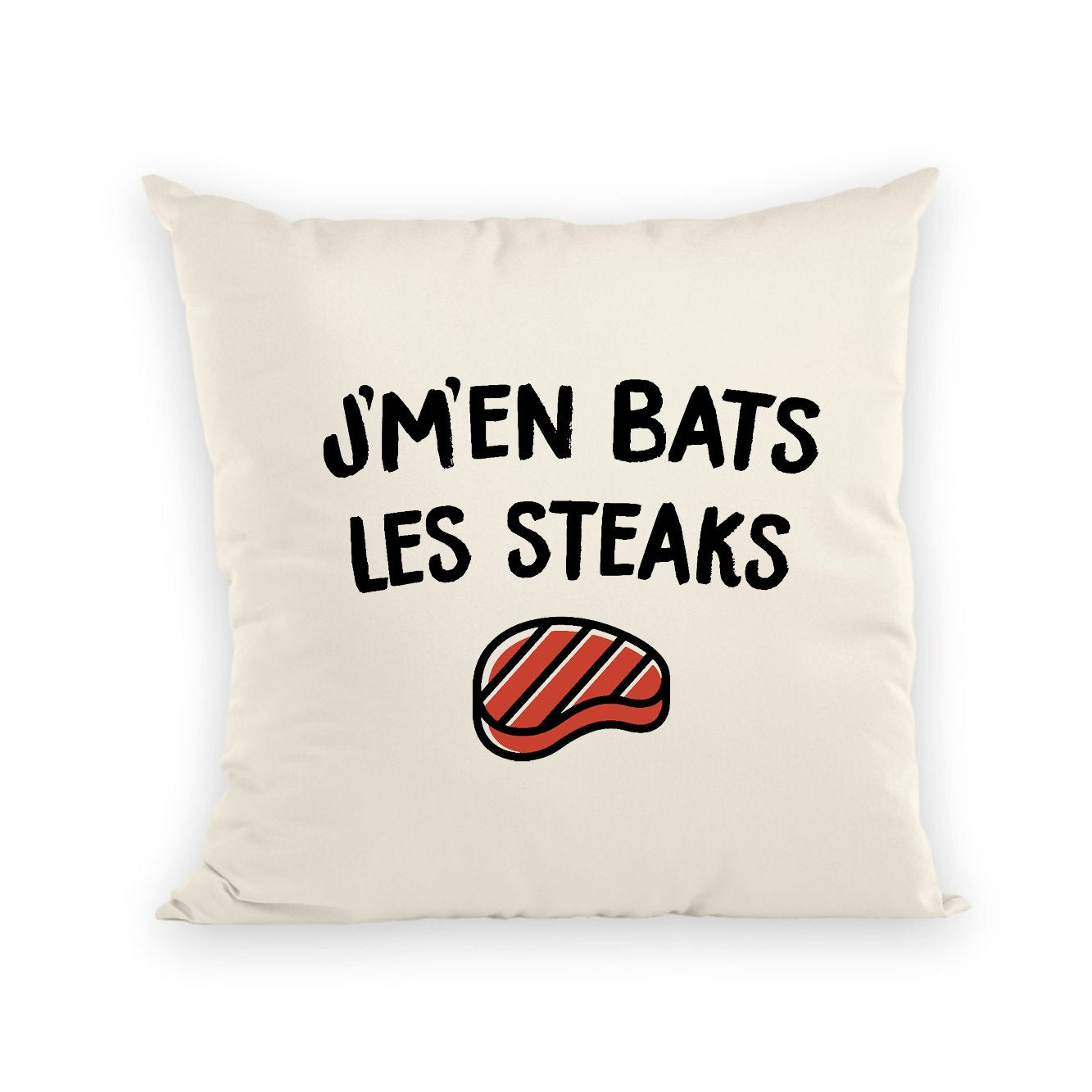 Coussin J'm'en bats les steaks