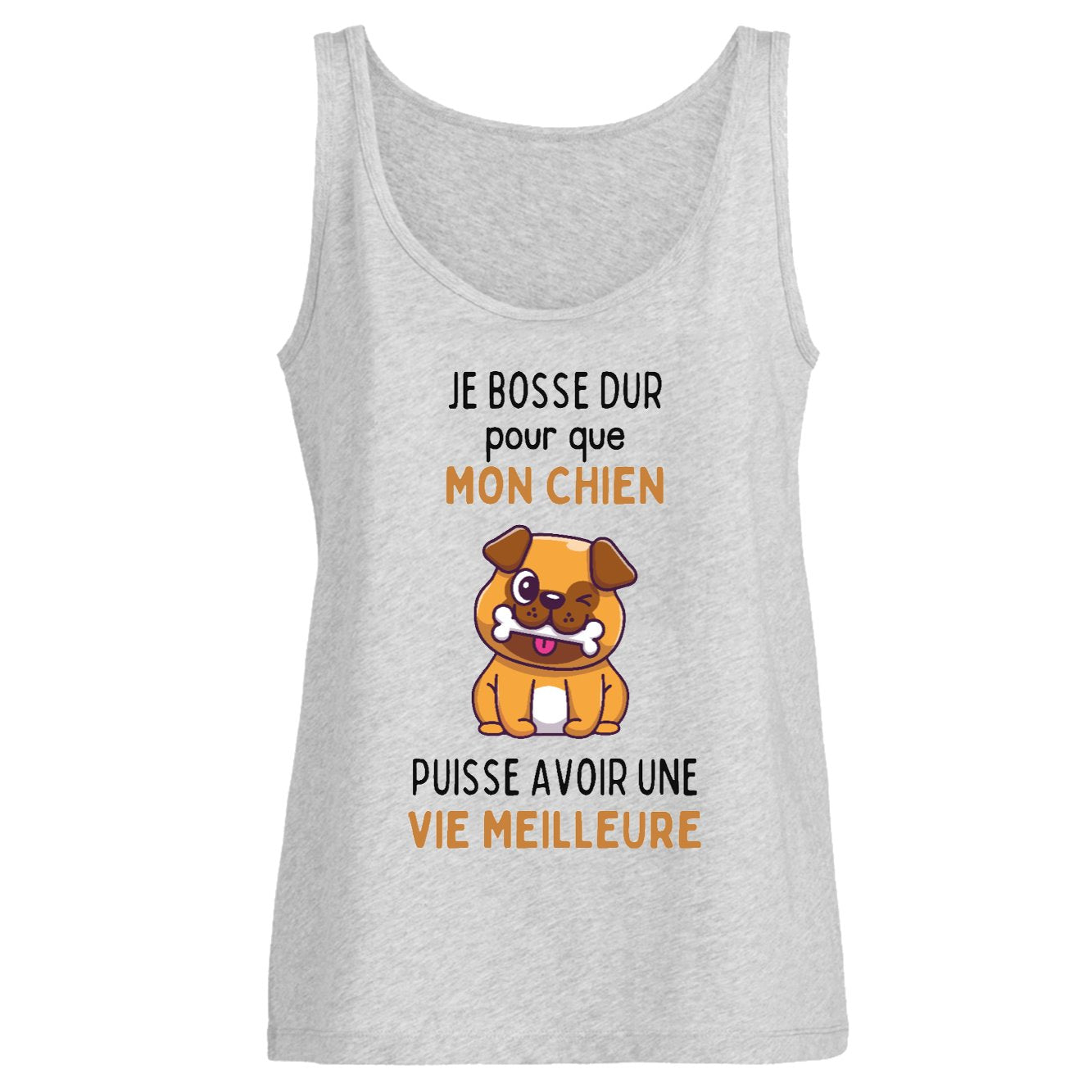 Débardeur Femme Je bosse dur pour mon chien