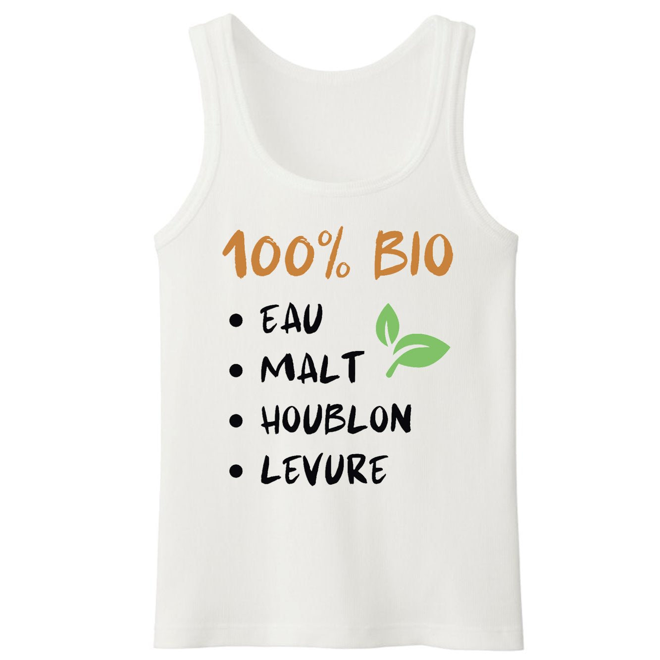 Débardeur Homme 100% bio eau malt houblon levure