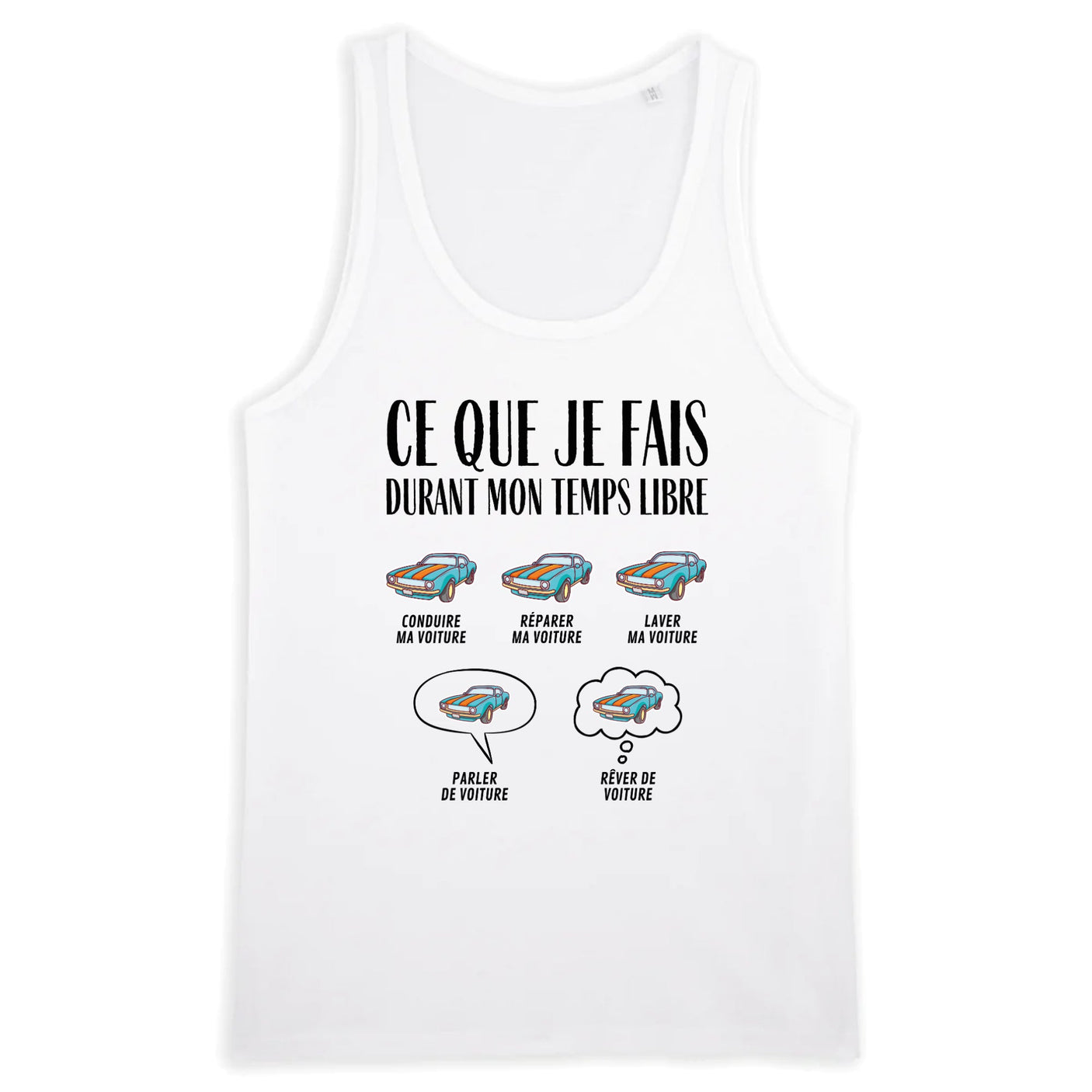 Débardeur Homme Ce que je fais durant mon temps libre Voiture