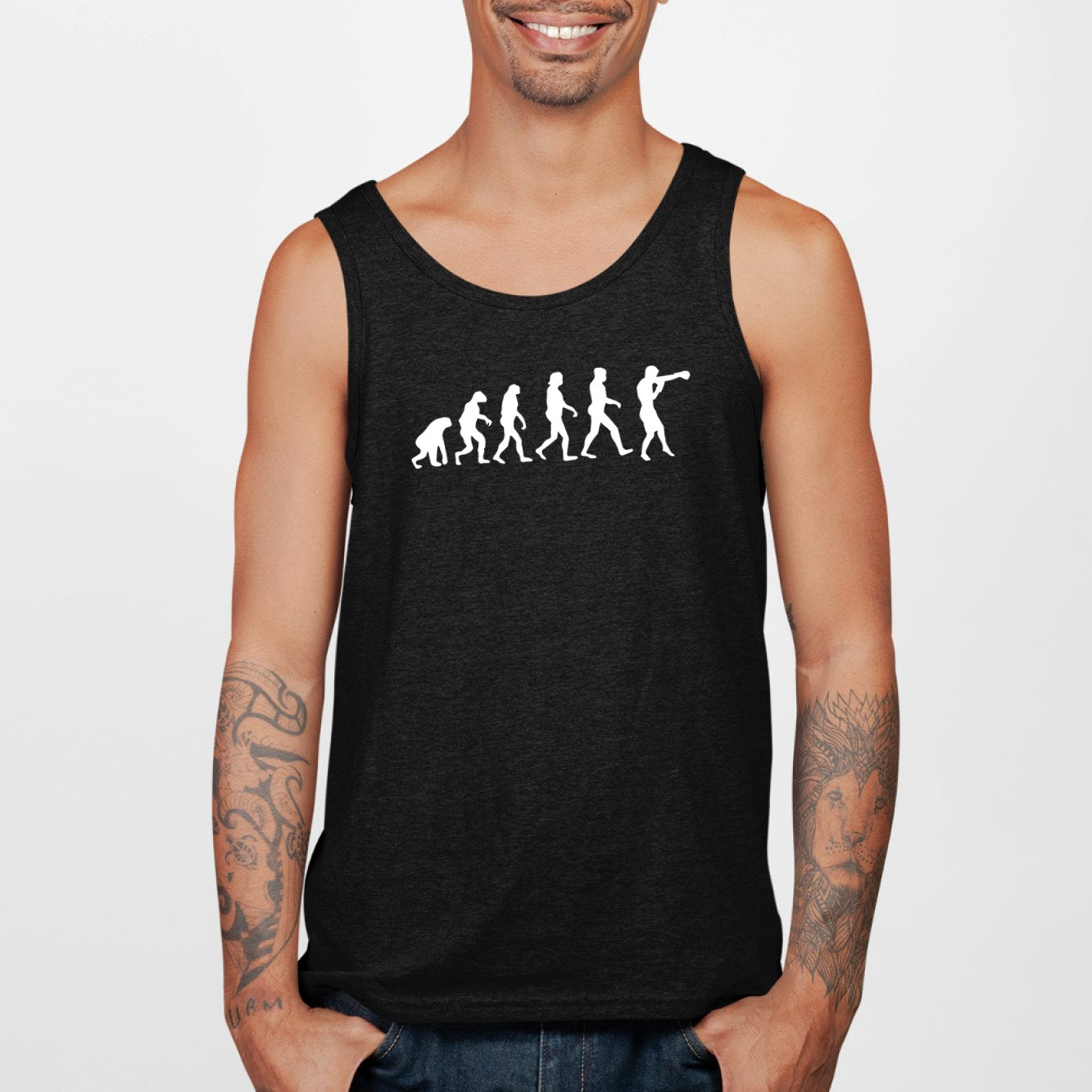 Débardeur Homme Évolution boxe Noir
