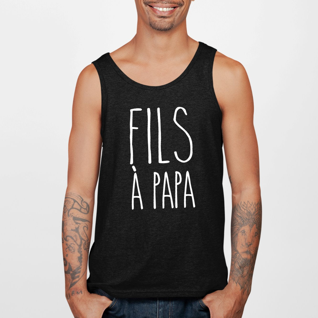 Débardeur Homme Fils à papa Noir