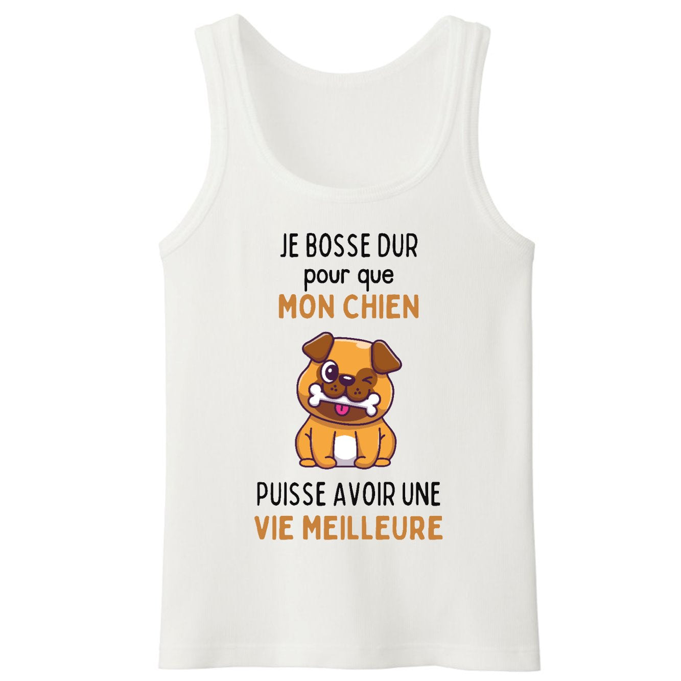 Débardeur Homme Je bosse dur pour mon chien