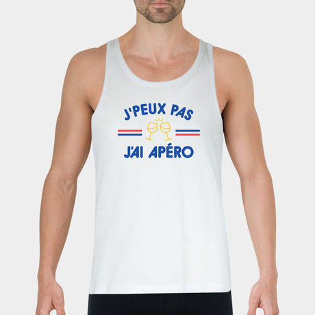 Débardeur Homme J'peux pas j'ai apéro Blanc