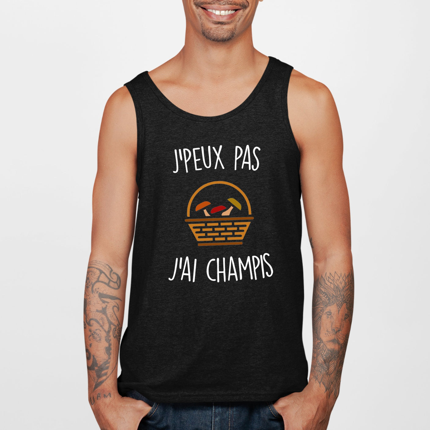 Débardeur Homme J'peux pas j'ai champignons Noir