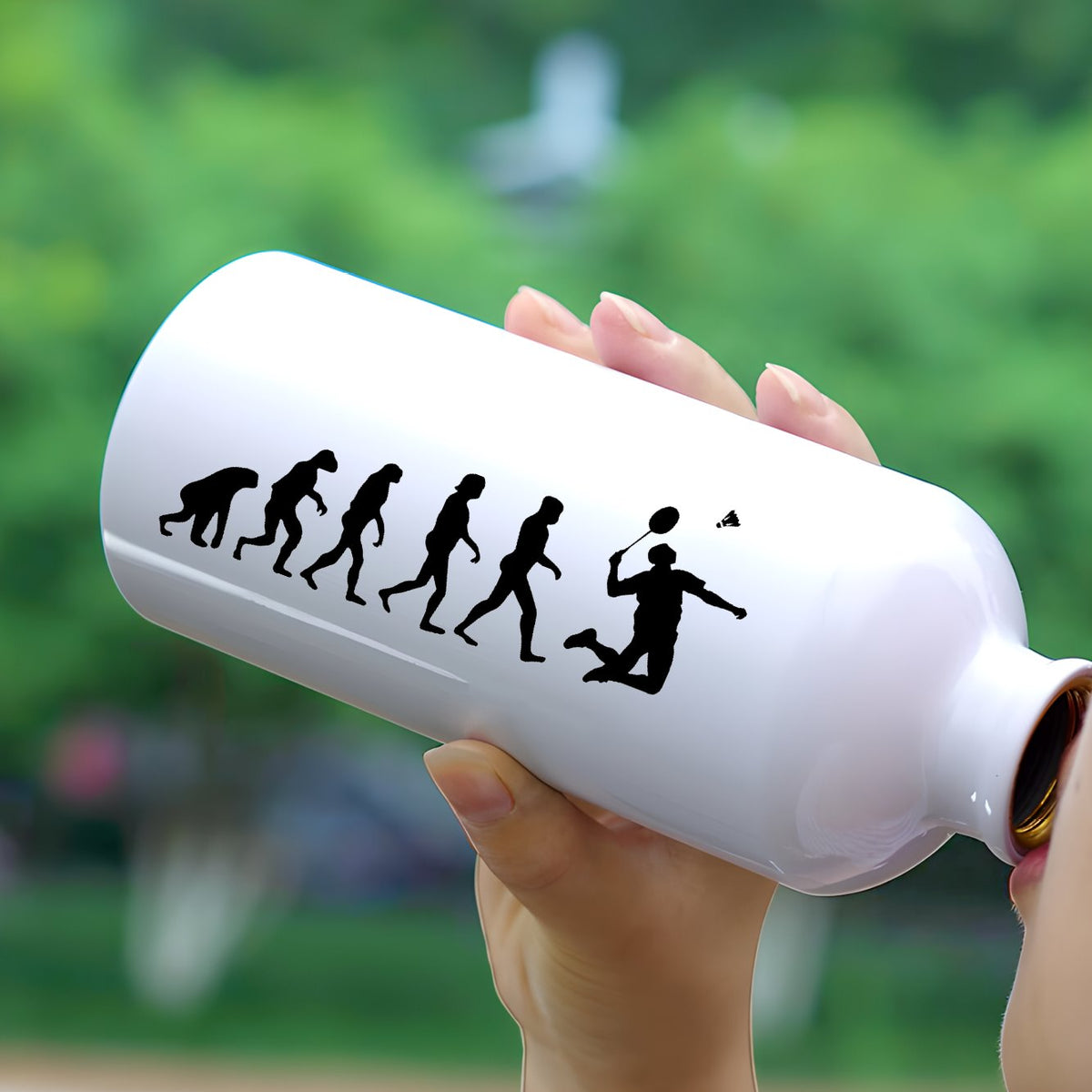 Gourde Évolution badminton Idée cadeau original