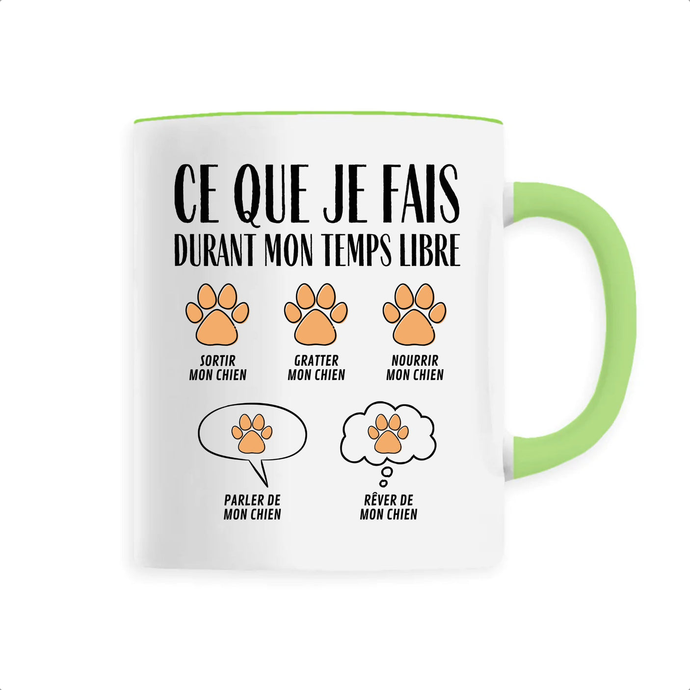 Mug Ce que je fais durant mon temps libre Chien