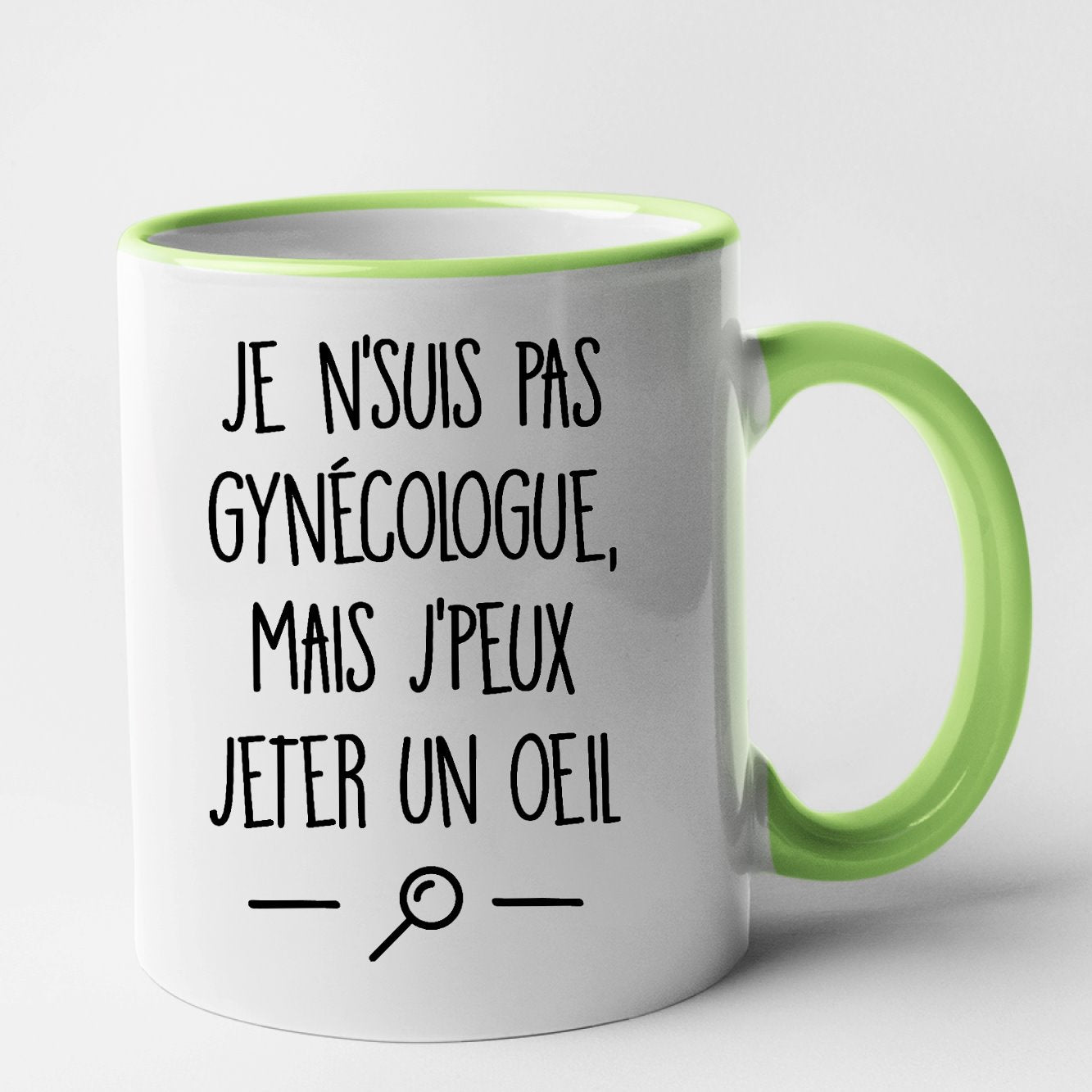 Mug Je ne suis pas gynécologue Vert
