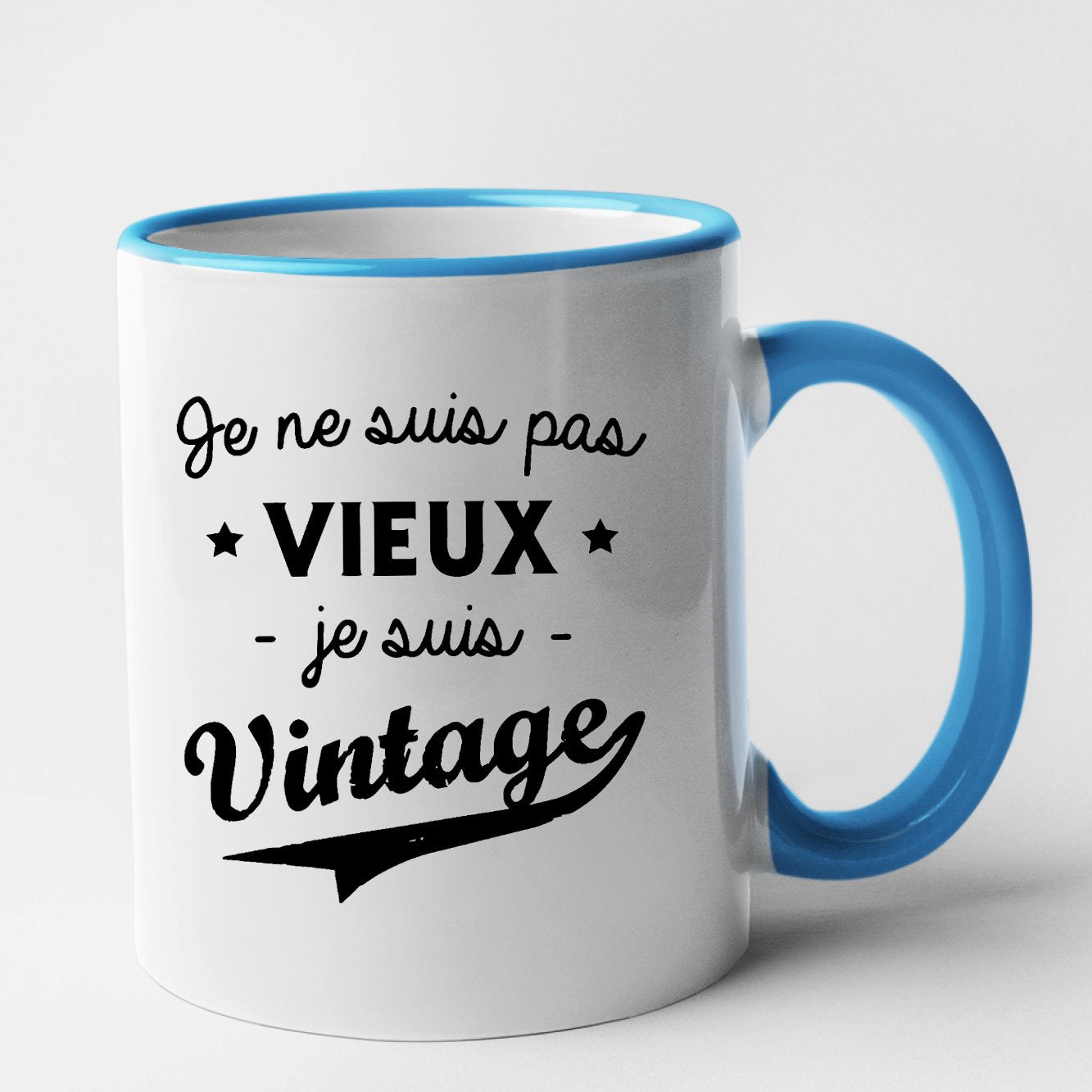 Mug Je ne suis pas vieux je suis vintage Bleu