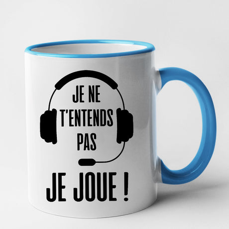 Mug Je ne t'entends pas je joue Bleu