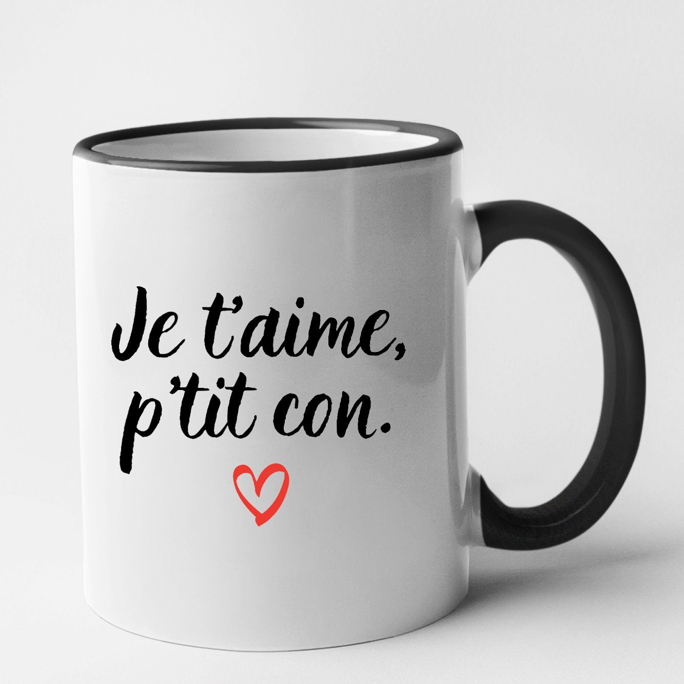 Mug Je t'aime p'tit con Noir