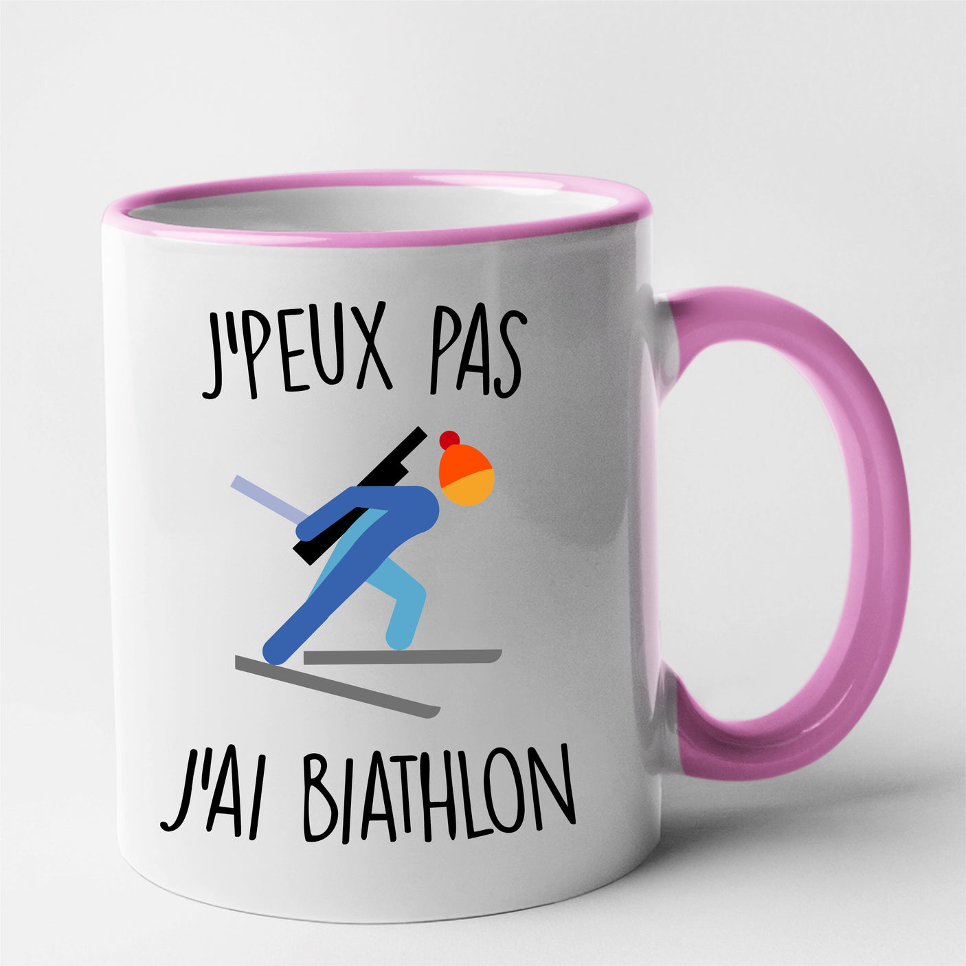 Mug J'peux pas j'ai biathlon Rose