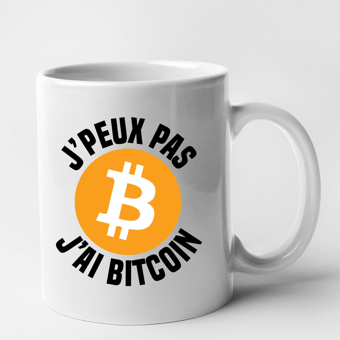 Mug J'peux pas j'ai Bitcoin Blanc