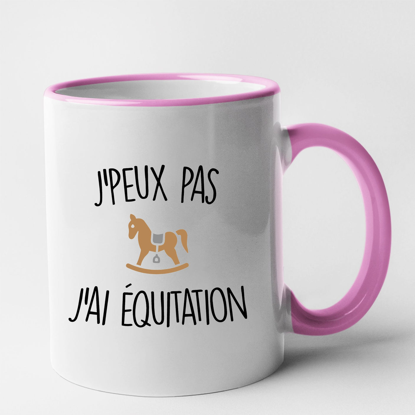 Mug J'peux pas j'ai équitation Rose