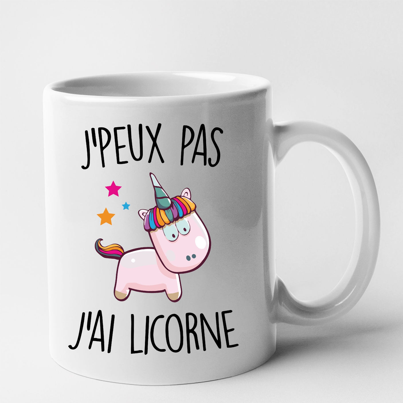 Mug J'peux pas j'ai licorne Blanc