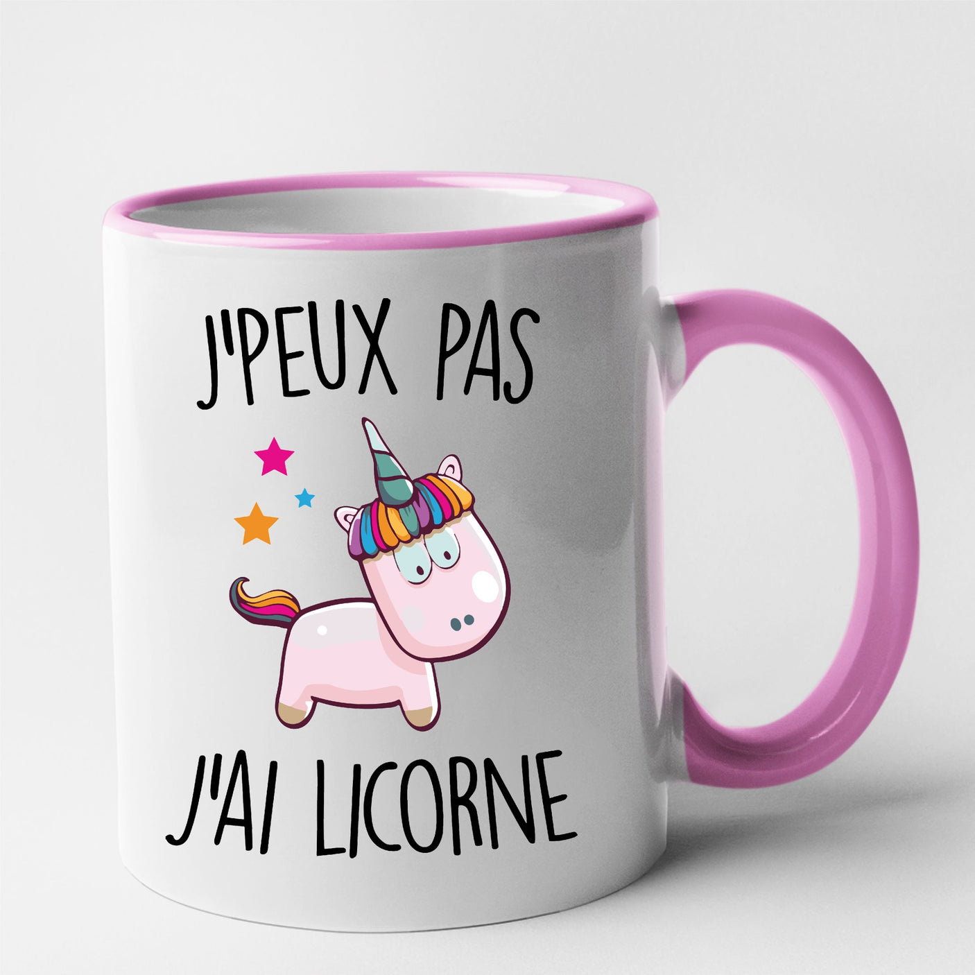 Mug J'peux pas j'ai licorne Rose