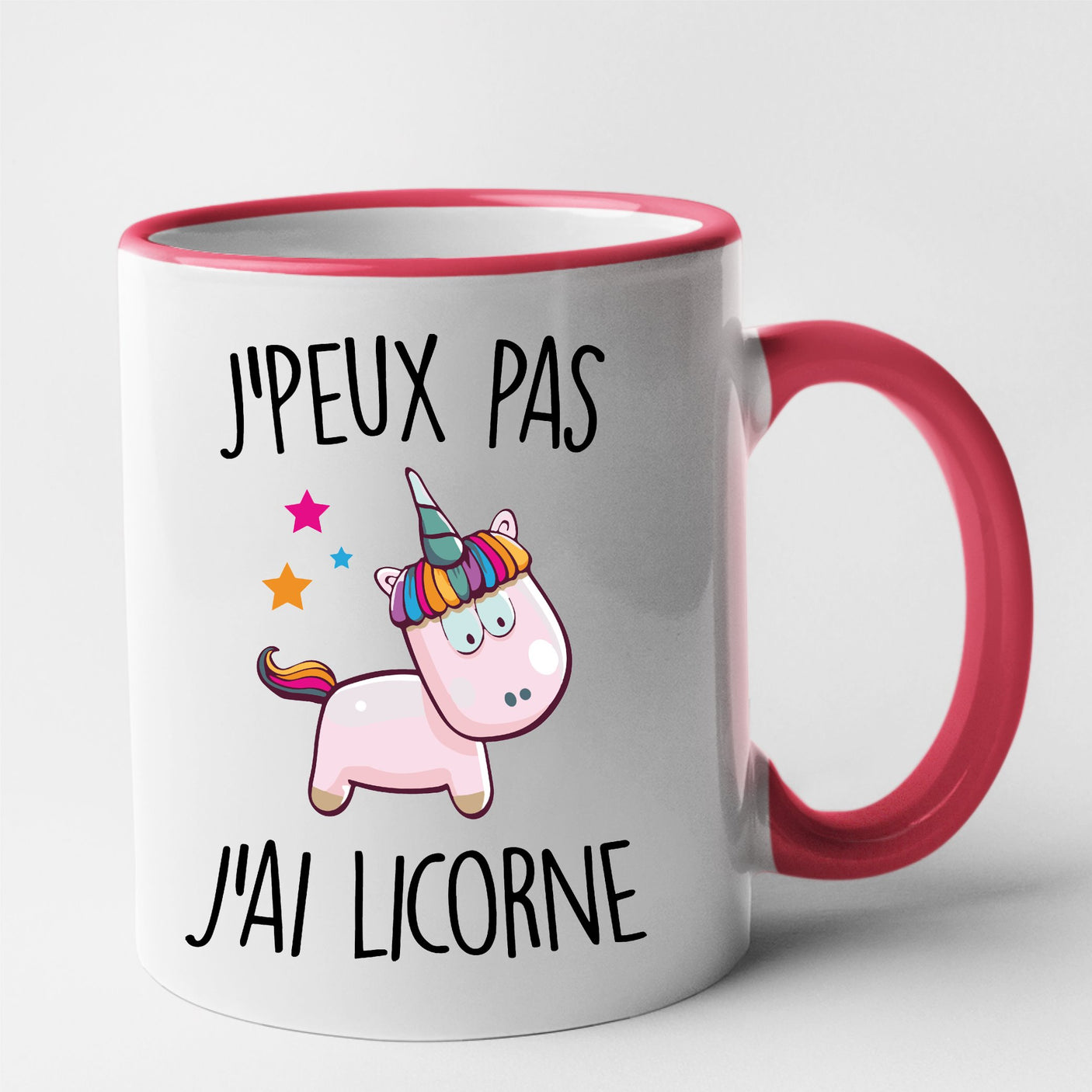 Mug J'peux pas j'ai licorne Rouge