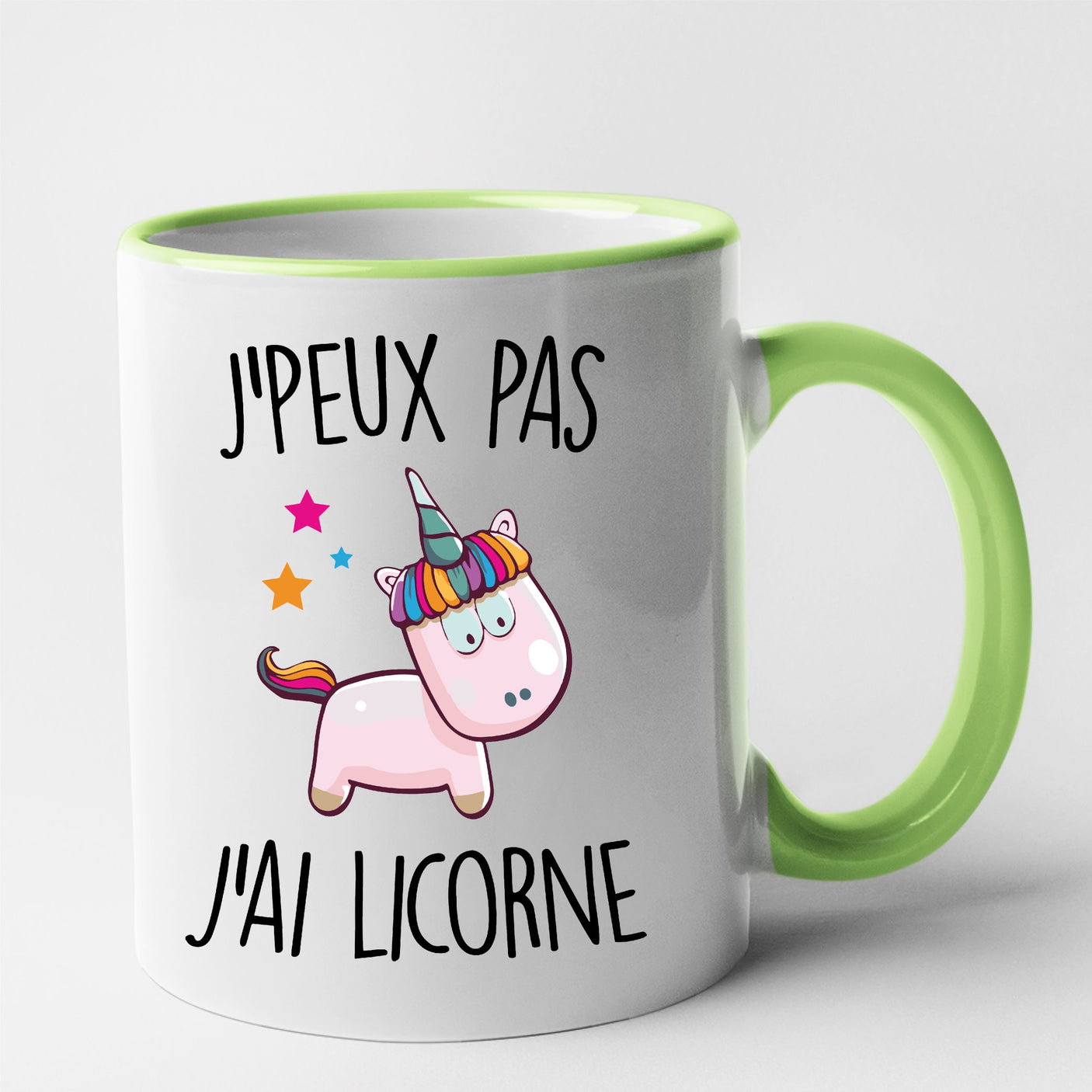 Mug J'peux pas j'ai licorne Vert