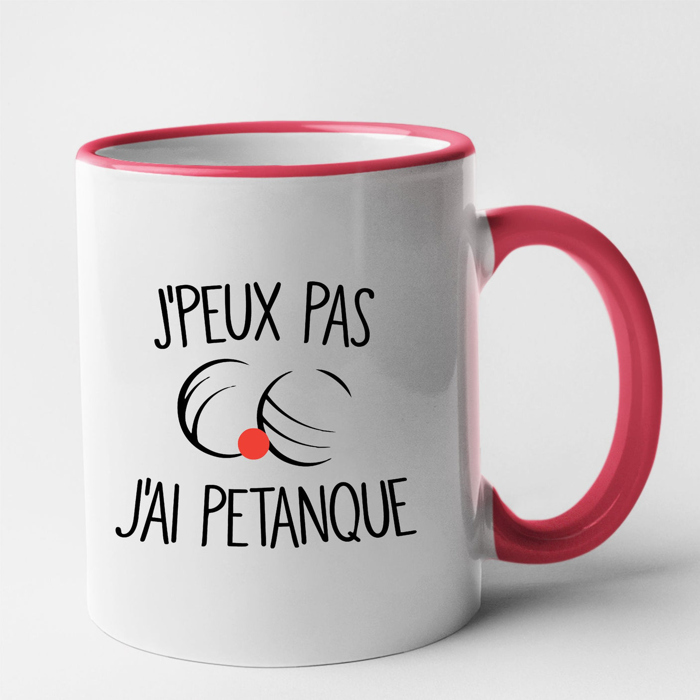 Mug J'peux pas j'ai pétanque Rouge