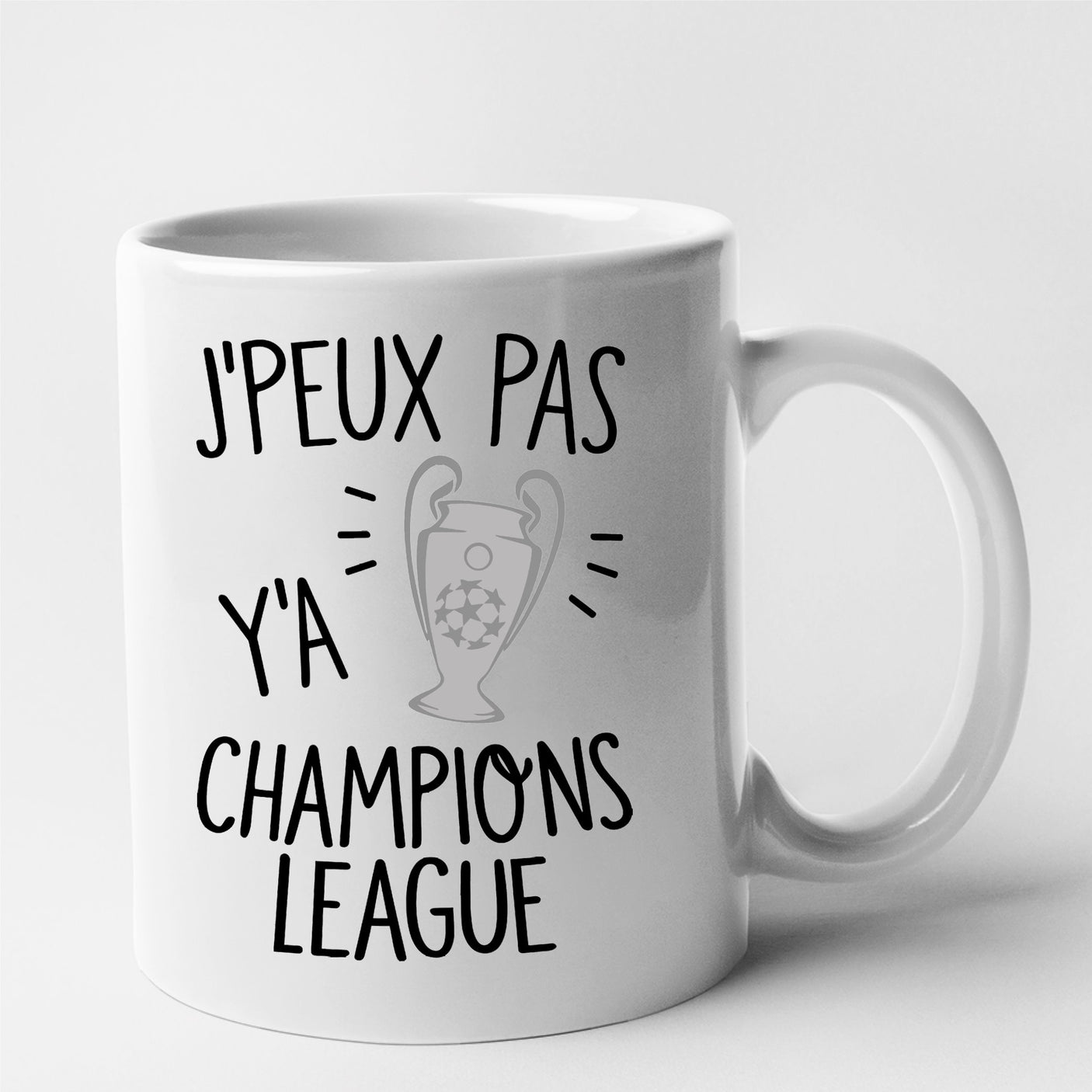 Mug J'peux pas y'a champions league Blanc