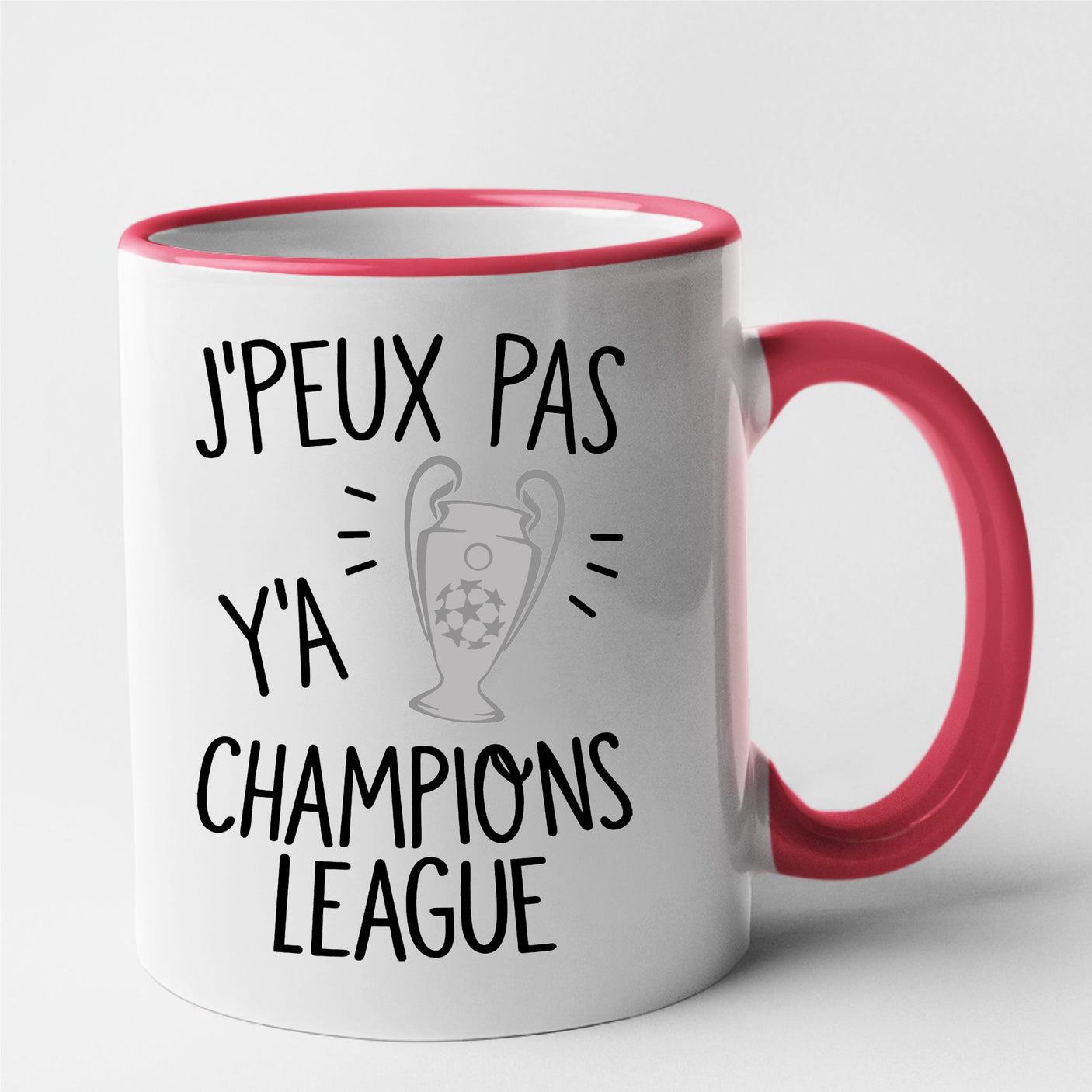 Mug J'peux pas y'a champions league Rouge