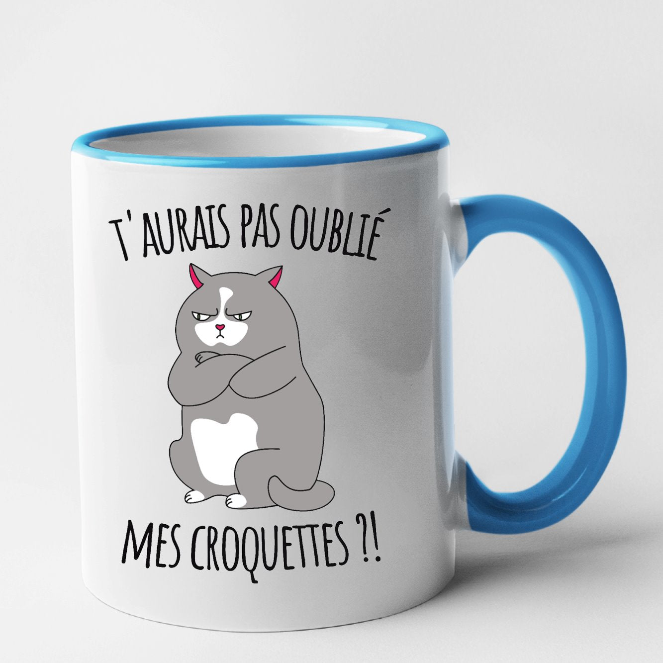 Mug T'aurais pas oublié mes croquettes ? Bleu