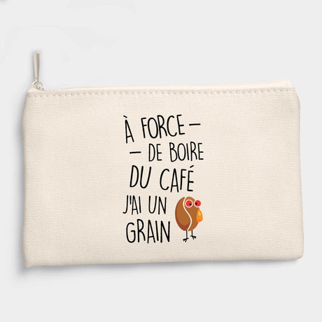 Pochette J'ai un grain de café Beige