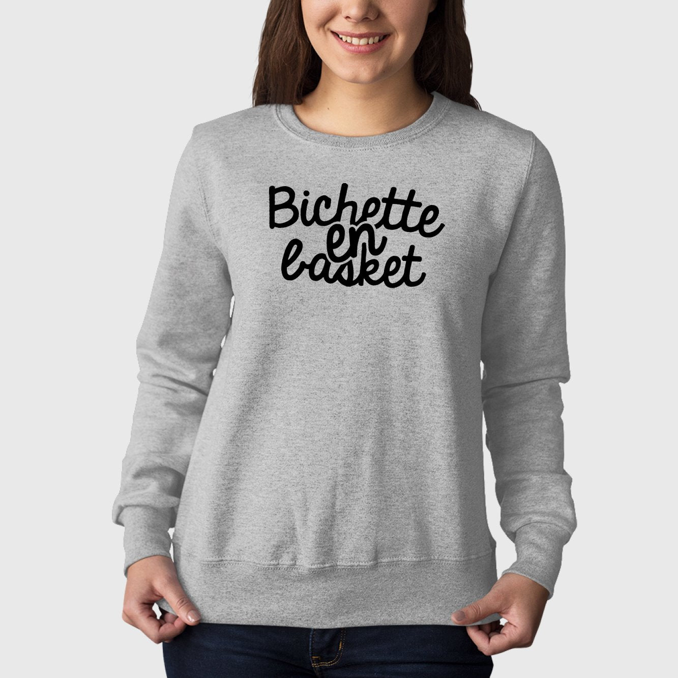 Sweat Adulte Bichette en basket Gris