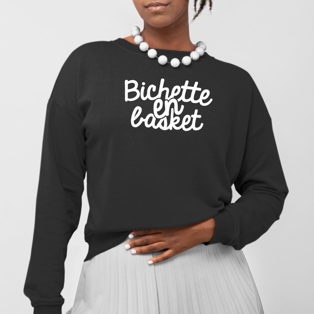 Sweat Adulte Bichette en basket Noir