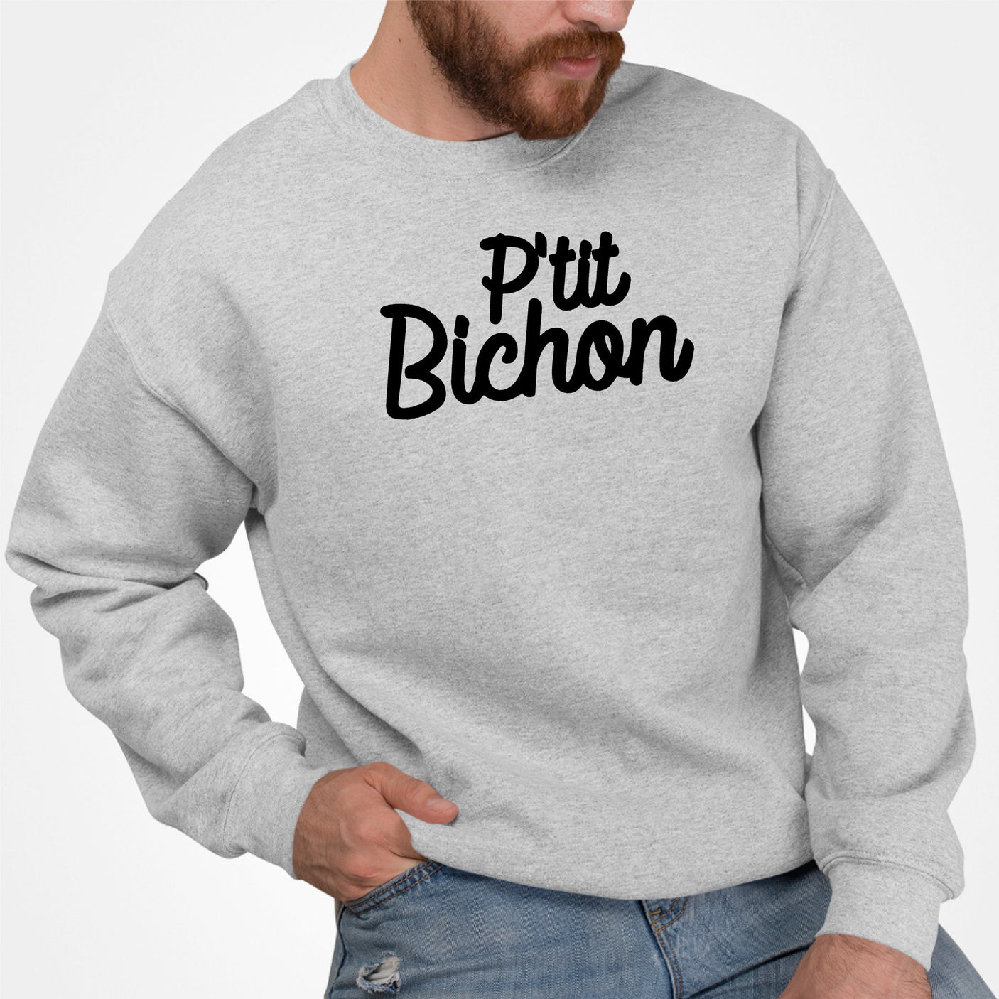 Sweat Adulte Bichon Gris