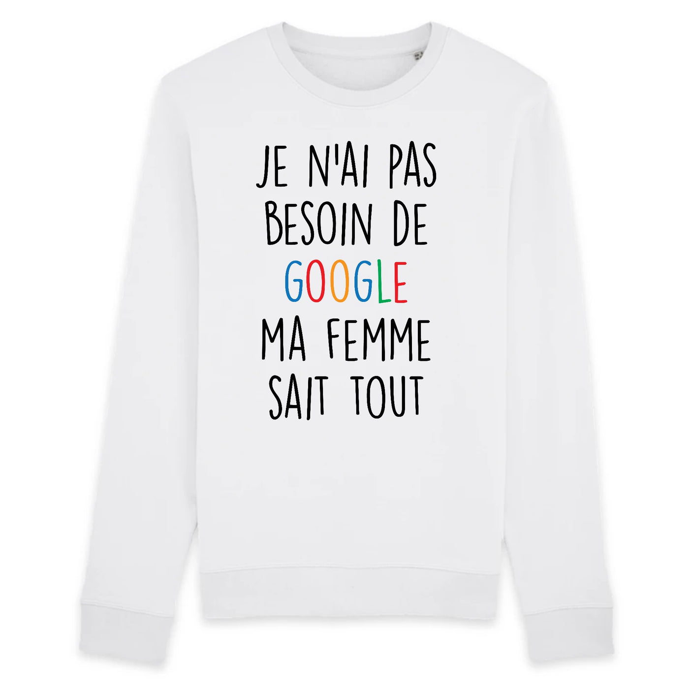 Sweat Adulte Je n'ai pas besoin de Google
