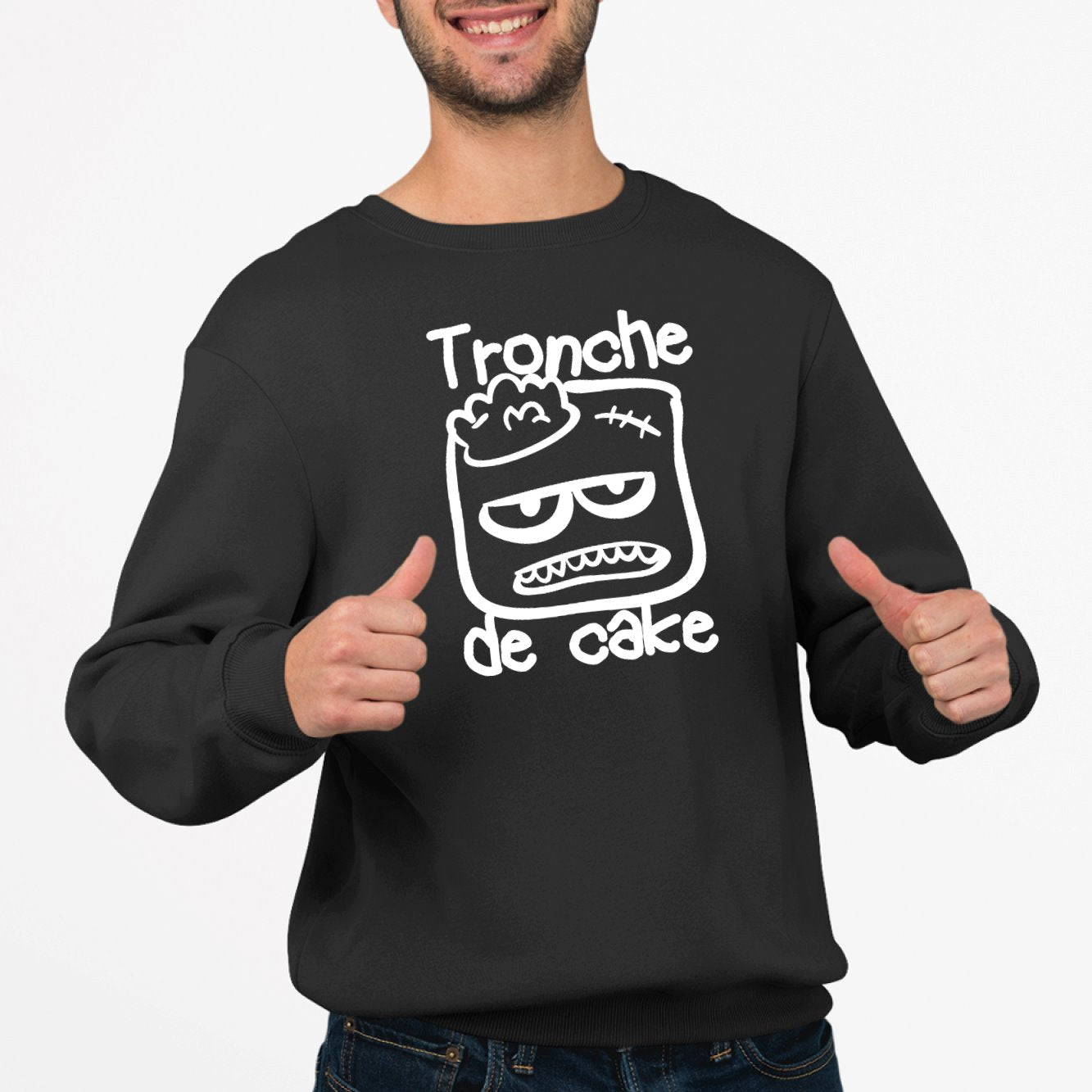 Sweat Adulte Tronche de cake Noir