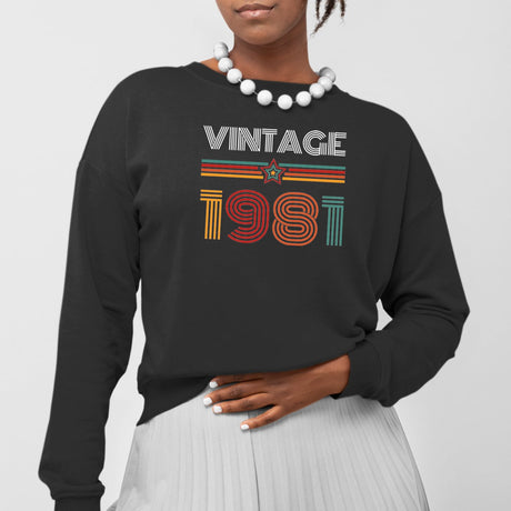 Sweat Adulte Vintage année 1981 Noir